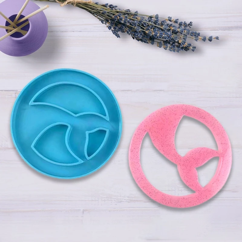 E0BF Coffee Tea Cup Coaster Stand Epoxy Resin Mold Table Mat Holder Silicone Mould
