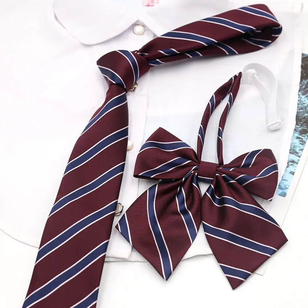 

New Japanese JK/DK Style Striped Necktie Fashion College Style Ribbons Bow Tie for Boys Girls School Uniform Accessories
