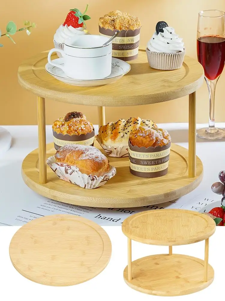 

Tray Wooden Rack Lazy Spice Rack Kitchen Spice Storage Desktop Rack Turntable Fruit Plate T6d7