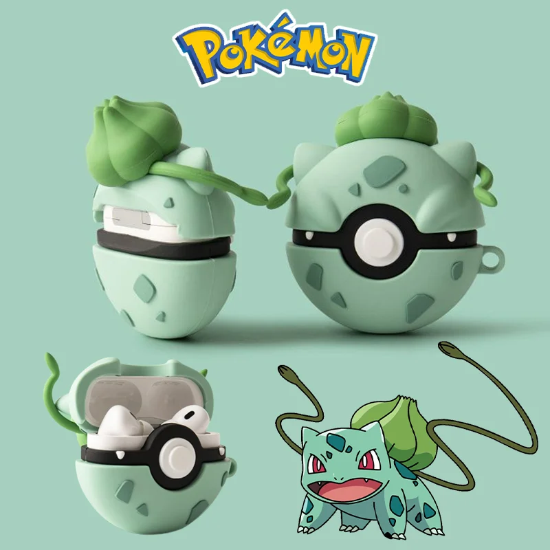 Pokemon custodia per Apple AirPods 1 2 3 Airpod Pro 3D stile Bulbasaur 1