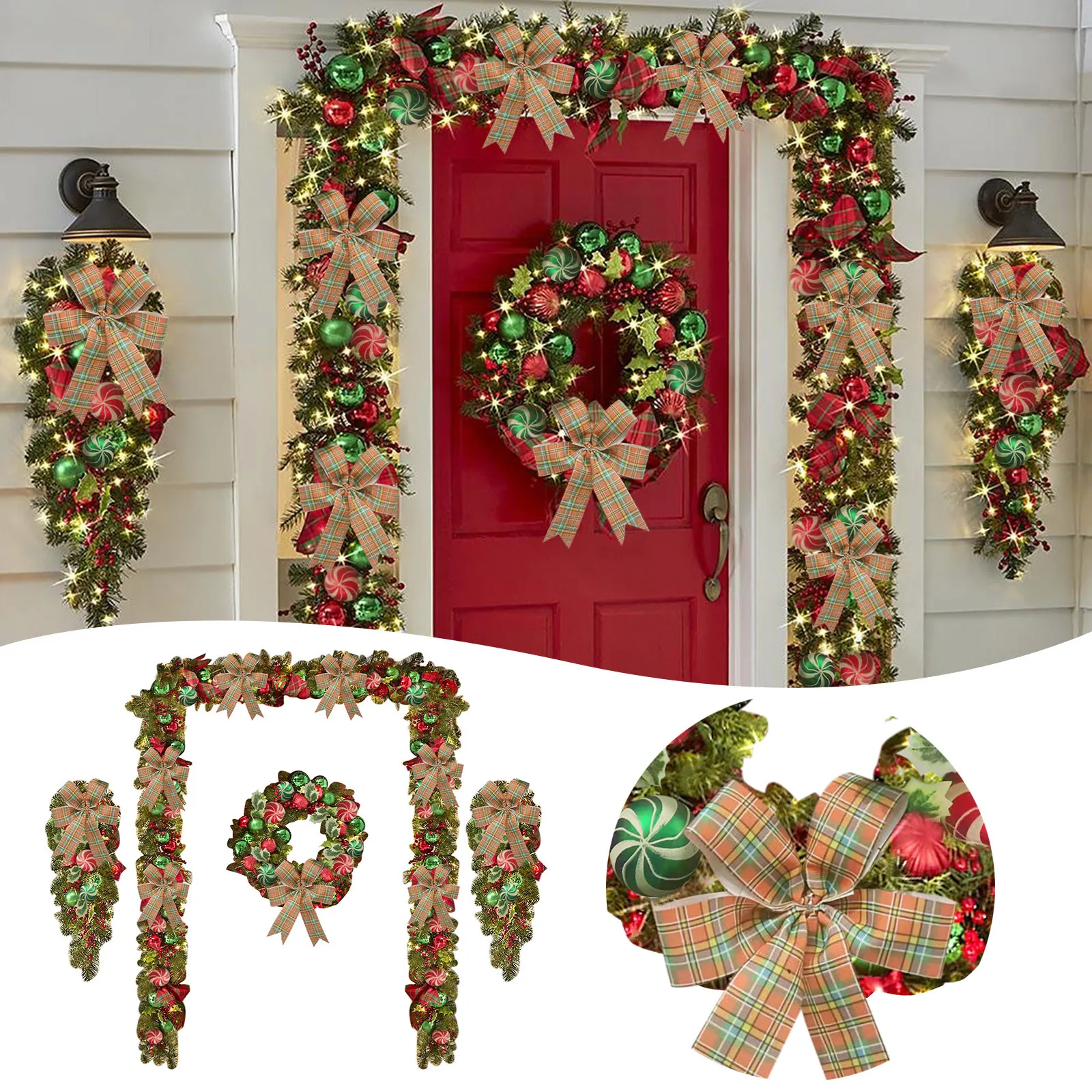

Christmas Decorations Dead Branches Vine Ring Pendant Christmas Cane Garland Door Hanger Christmas Gnome Home Decor All Season