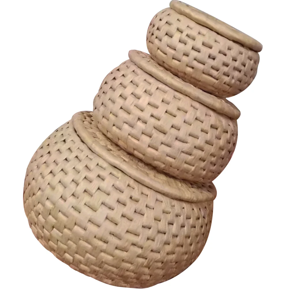 

Round Basket Baskets Paper Ropelids Woven Large Lid Storage Honeycomb Drawer Organizer