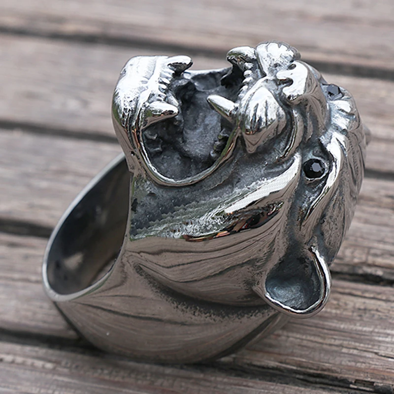 Властная полировка голова Пантеры мужское кольцо из нержавеющей стали тяжелый