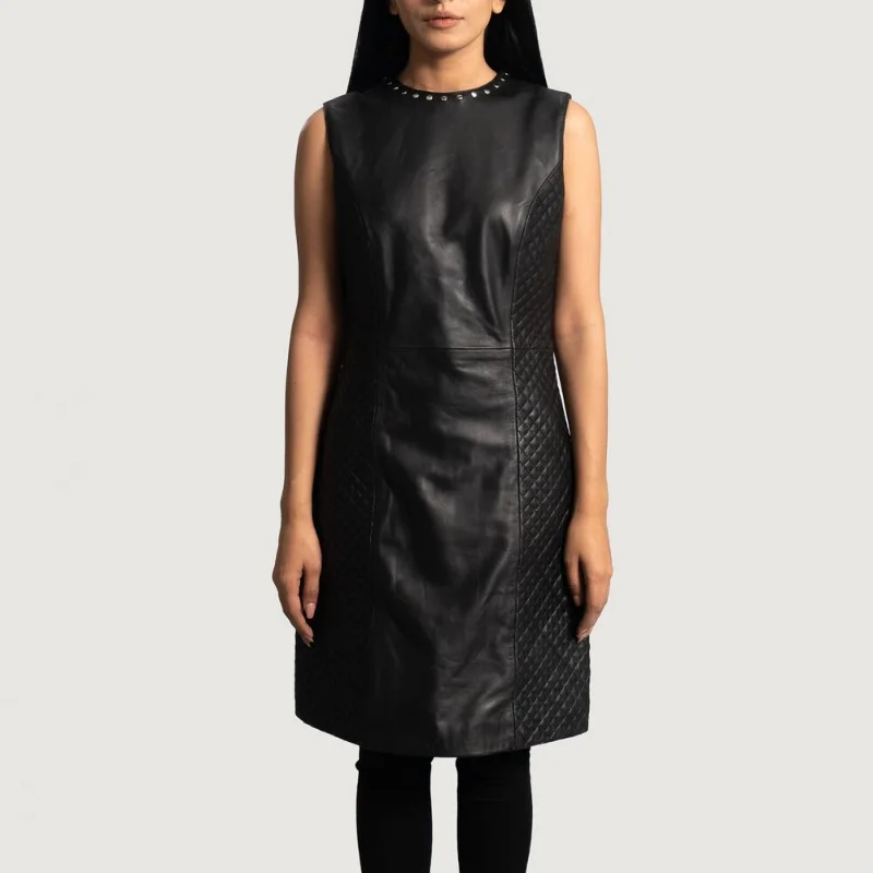 Women's Leather Dress,New Handmade Custom Dress, 100% Genuine Lambskin Dress