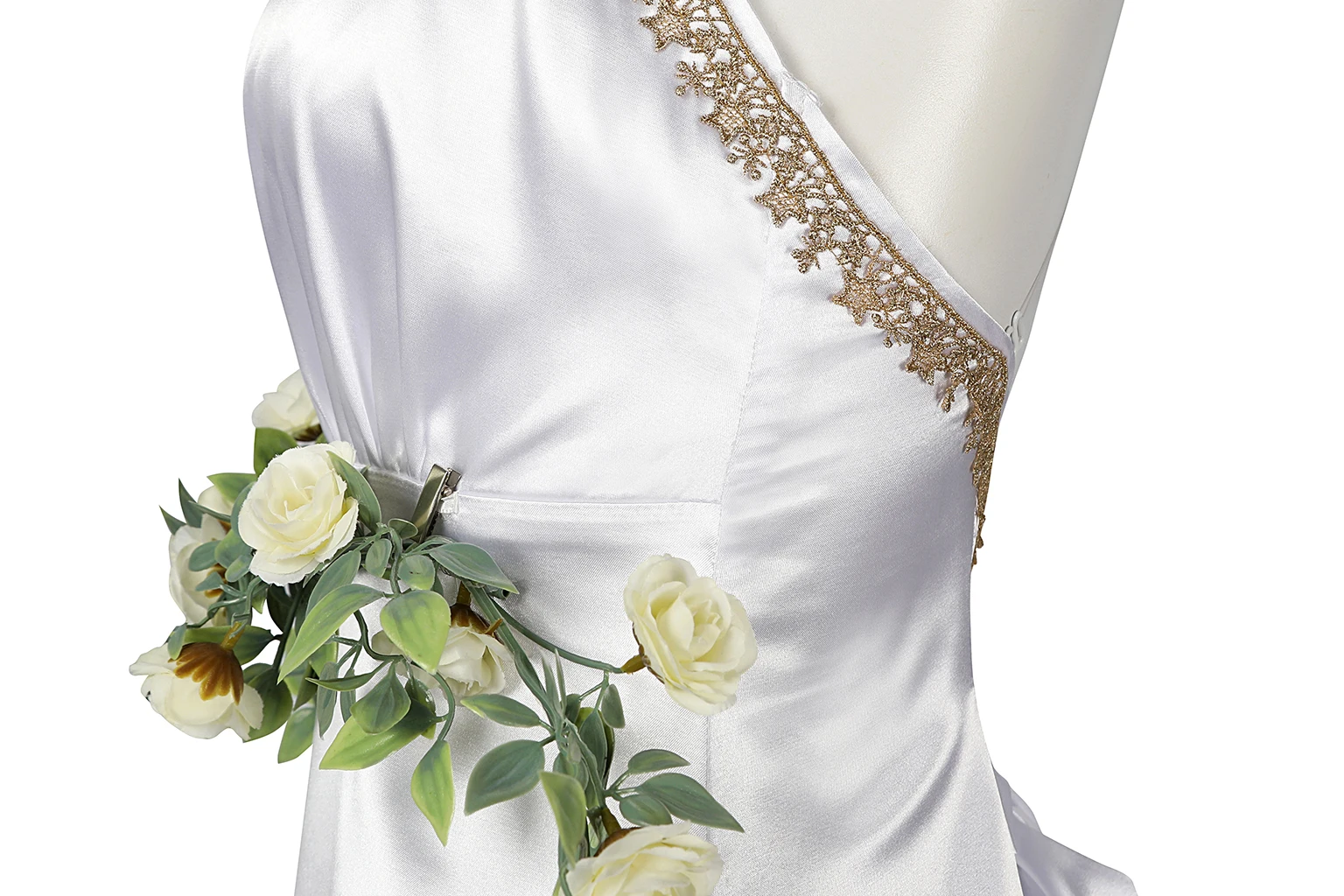 FF7 Rebirth Aerith Gainsborough Косплей Костюм Золотая тарелка Аэрит Белое платье Соло Платье