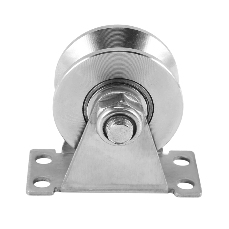 

Practical 1-Pack V-Type Stainless Steel Pulley Block Mute Bearings Groove Sliding Roller Track Wheel