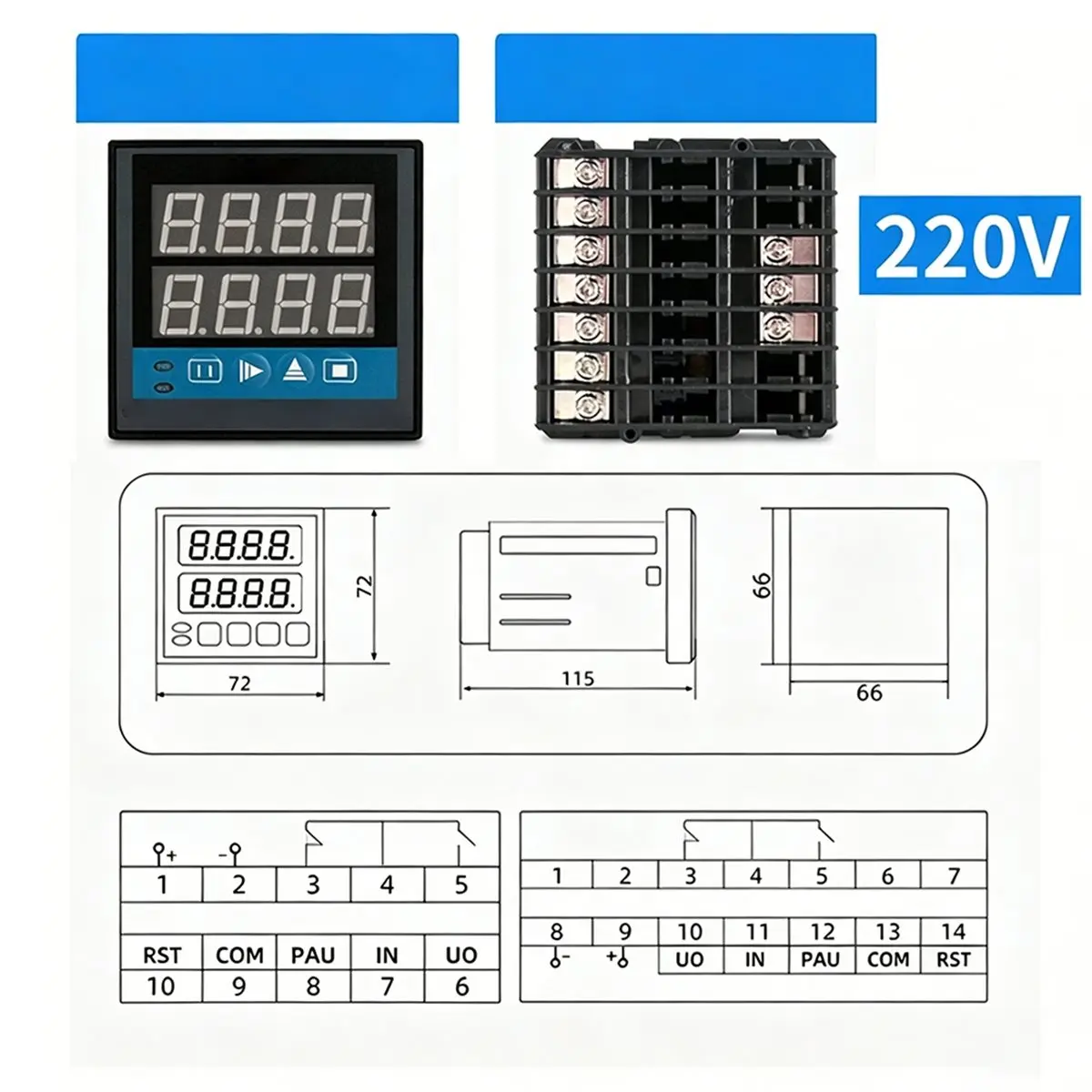 Фото РЕКОМЕНДАЦИЯ     Многофункциональное реле-таймер YH72 AC220V с двойным цифровым дисплеем, программируемый промышленный счетчик-сумматор часов №3