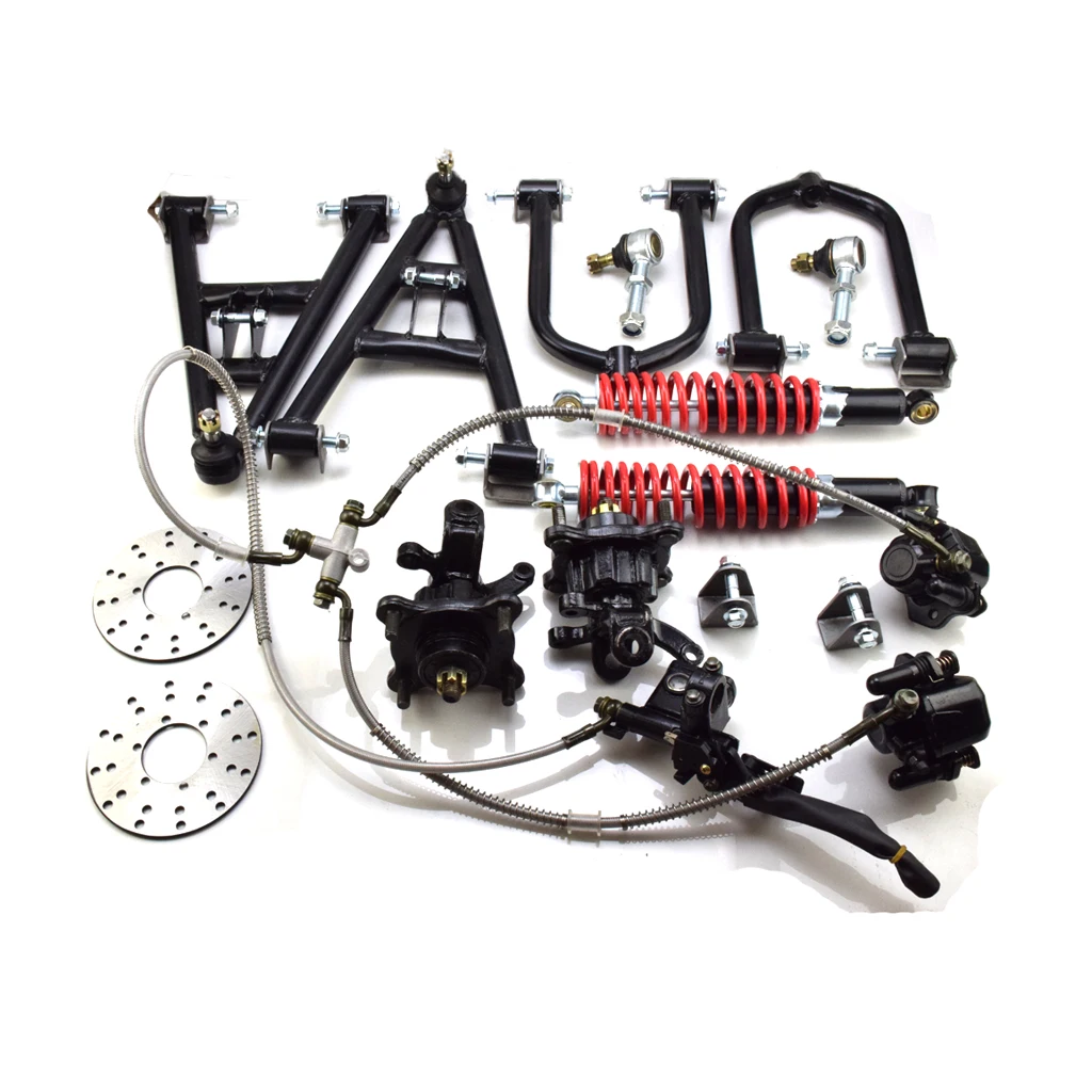 

Передняя подвеска 350 мм, Амортизационная подвеска, верхняя/Нижняя рука, кулачковый шпиндель руля с тормозным насосом, ступицы колеса, подход...