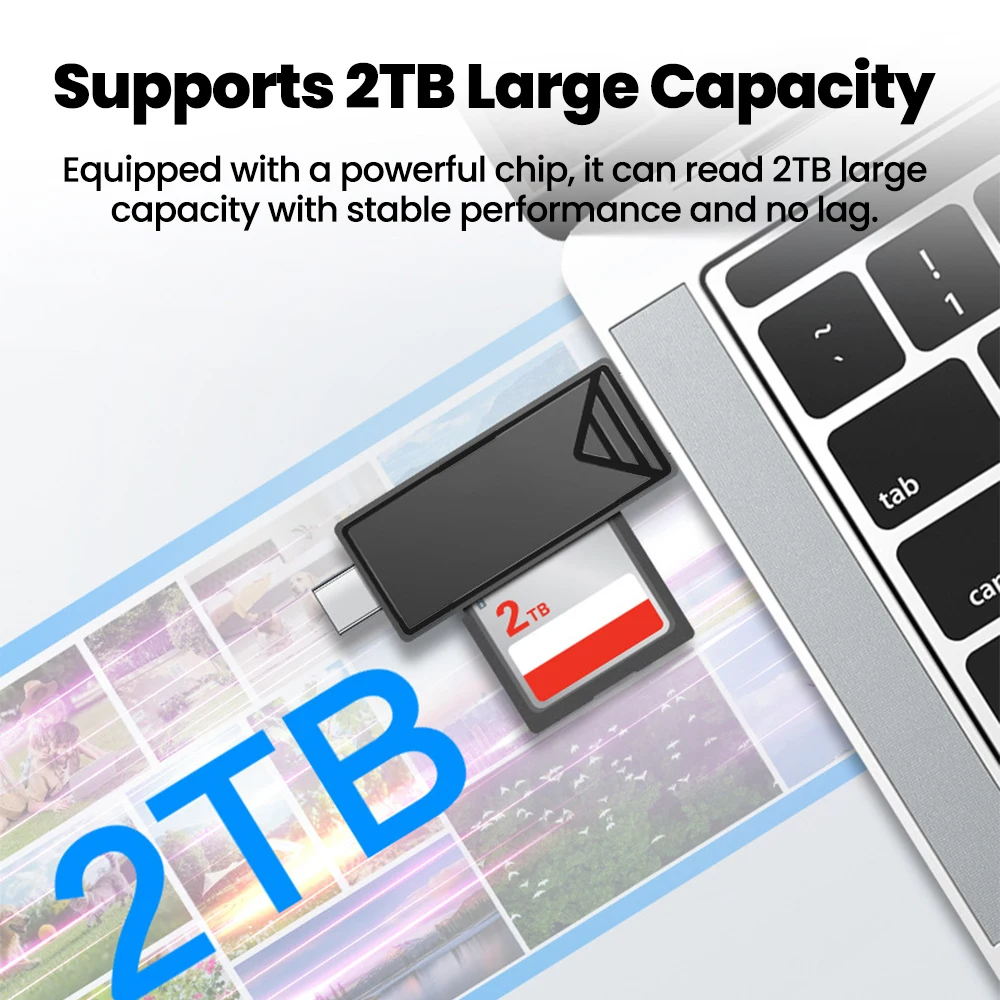 Фото USB-кардридер 2 в 1 USB 2.0/3.0, высокоскоростной адаптер для карт памяти TF/SD, USB Type-C, для ПК и ноутбуков №2