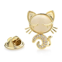 wulibaby cute cat collar pins for women men high quality pet animal brooch pin gifts