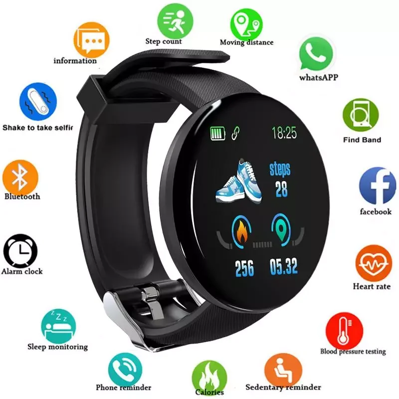 

Smart Watch Heart Rate Blood Pressure Monitor Blood Oxygen Measurement Fitness Tracker Smart Bracelet for iOS Android Phone