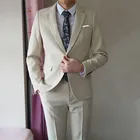 Новинка 2022, мужские деловые однотонные свадебные костюмы для хозяйки, брюкиМужское вечернее платье, блейзеры, пиджак, брюки, комплект из 2 предметов