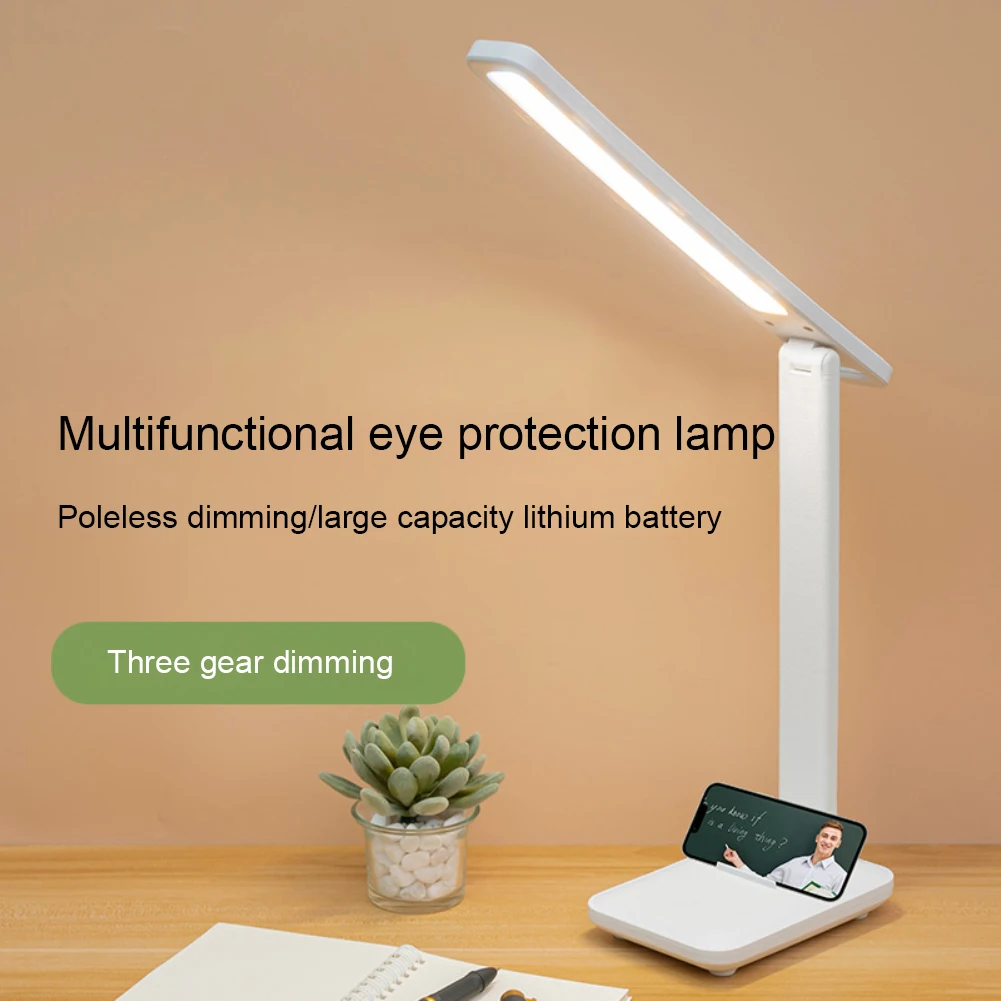 

6000mAh LED Table Lamp USB Chargeable 3 Color Stepless Dimmable Desk Lamp Touch Foldable Eye Protection Reading Night Light