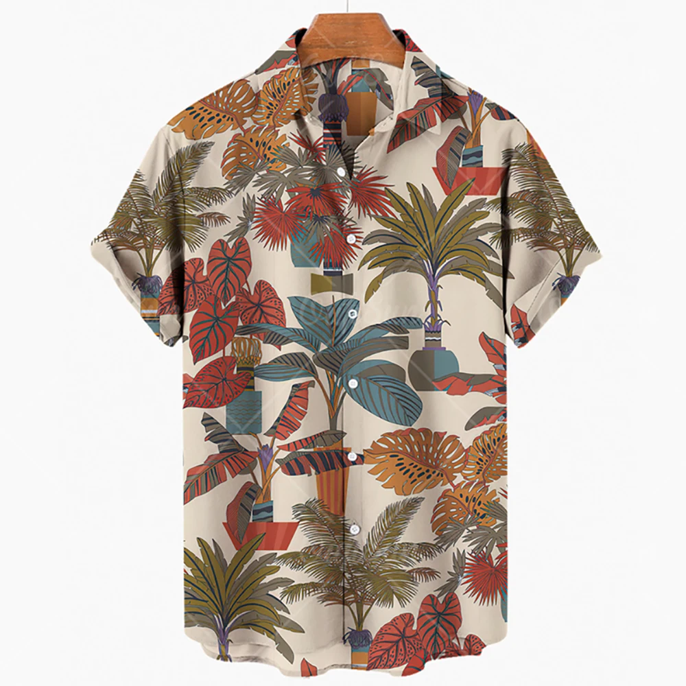 

Summer New Hawaiian Shirt 3D T-Shirt Retro T-Shirt Coconut Tree Pattern Short Sleeve Vacation Man Casual Man Beach T-Shirt