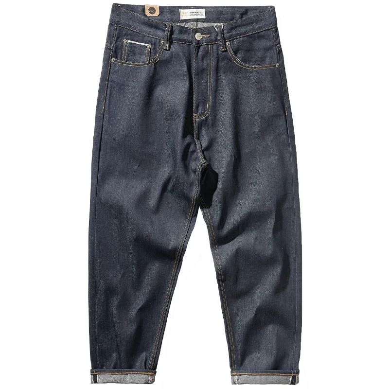 Red ear denim jeans men's AMI Kaji heavy Harajuku style retro primary color original cloth cattle cowboy pants