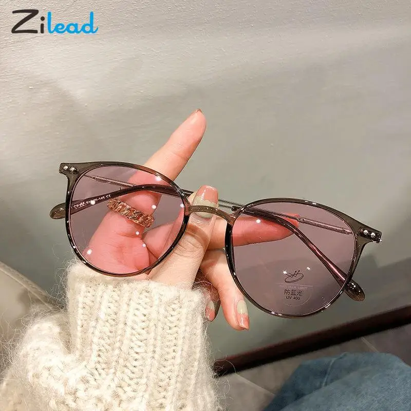 

Zilead Anti Blue Light Photochromic Myopia Glasses Women Men Metal Discoloration Shortsighted Optical Eyeglasses Myopia Eyewear
