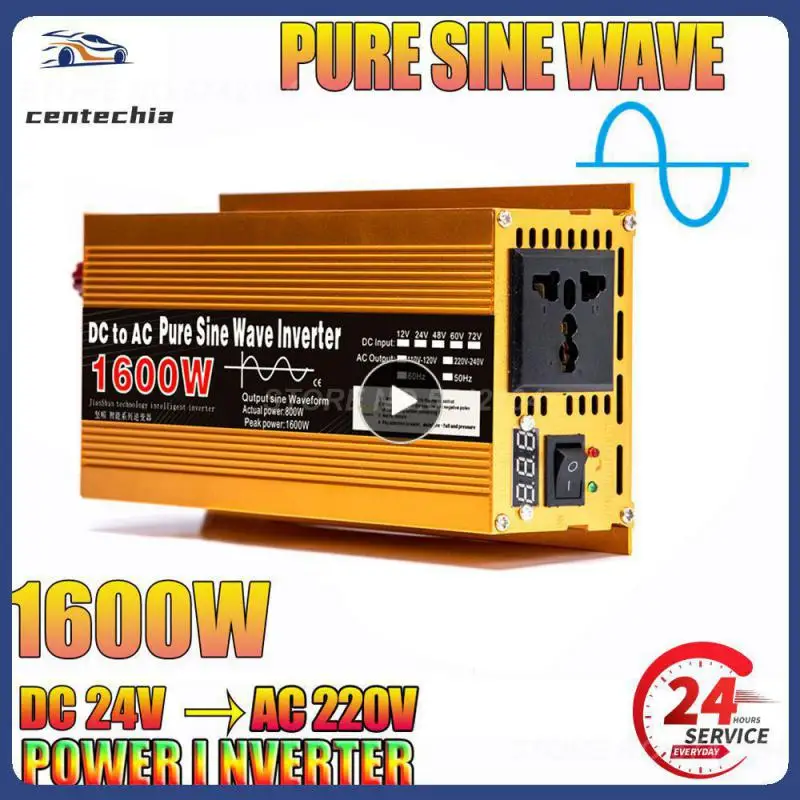 

Universal Type Solar Inverter On-board Converter Convenient Pure Sine Wave Inverter Safe On-board Inverter 12v/24v To 220v