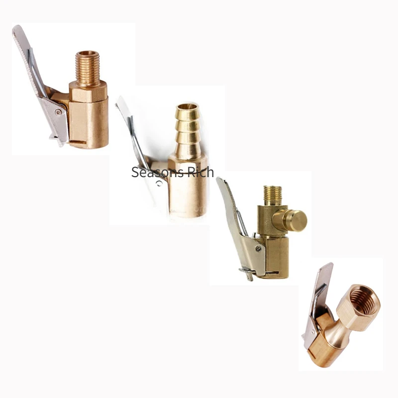 

Portable Inflatable Pump for Car Tire Air Chuck Inflator Pump Valve Connector Clip-on Adapter Car Brass 8mm Tyre Wheel Valve