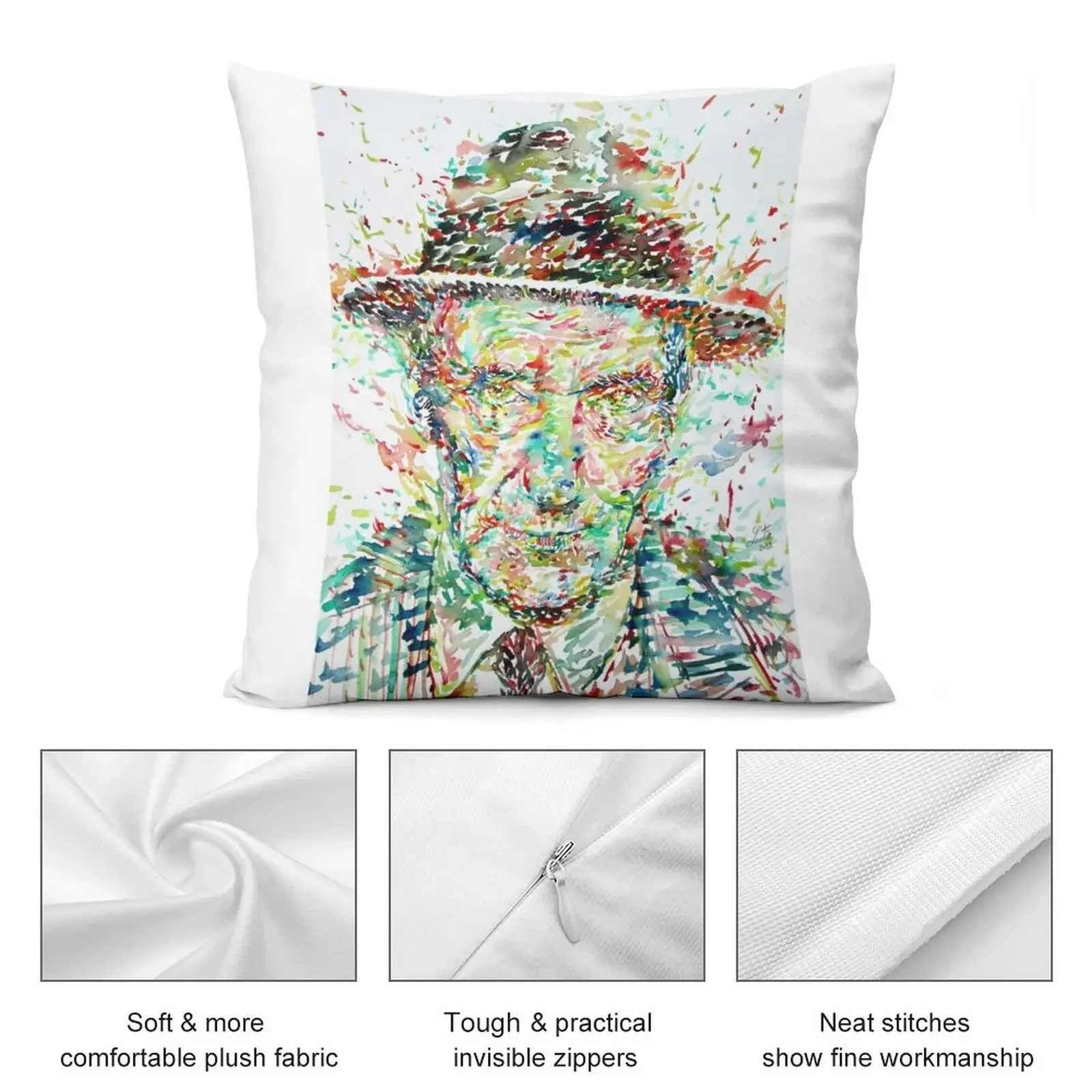 WILLIAM BURROUGHS акварельный портрет .1 декоративная подушка Рождественская наволочка