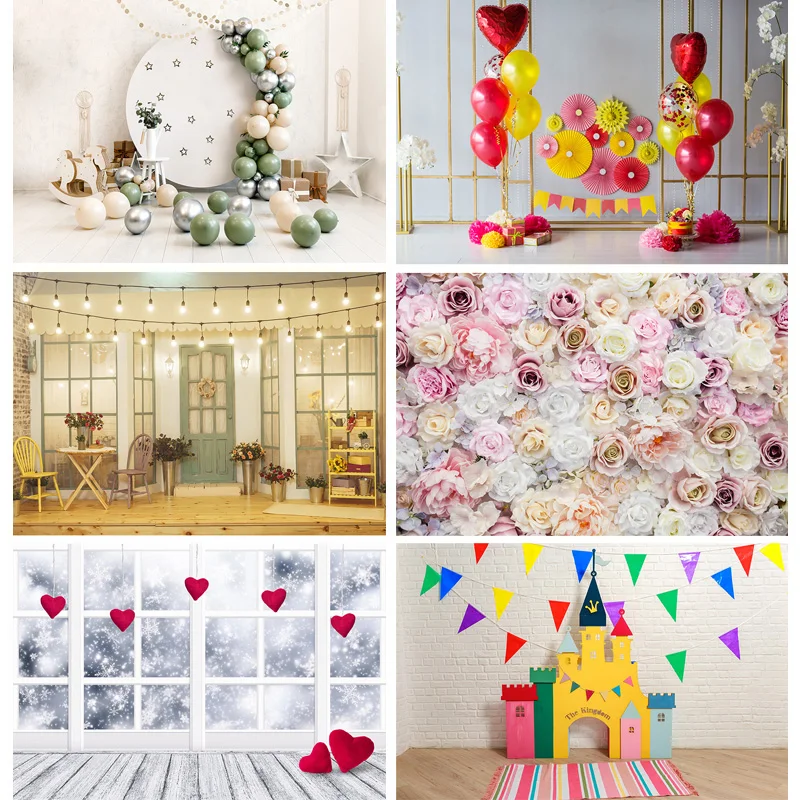 

Art Fabric Photography Backdrops Props Flower Board Landscape Children's Birthday Photo Studio Background 22612 ZHDT-07