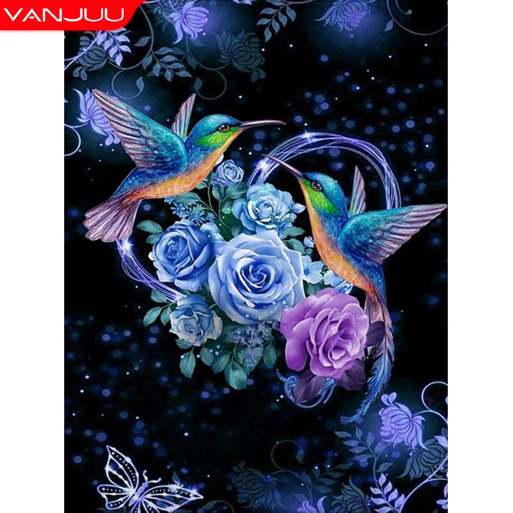 

Diamond Painting Bird Flowers Full Square/round Diamond Animal Mosaic Picture of Rhinestones Handmade Crafts Home Decor