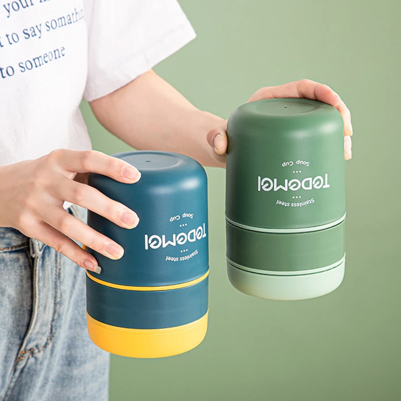 Ланч-бокс из нержавеющей стали объемом 710 мл чашка для питья с ложкой