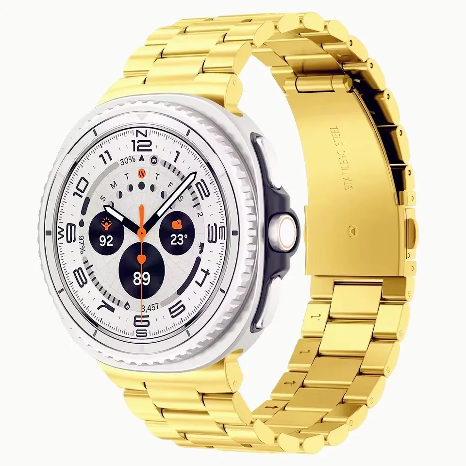 Фото Металлический ремешок для часов из нержавеющей стали для Samsung Galaxy Watch8 40 мм 44 мм, защитный чехол-браслет для Galaxy Watch 8 Classic Ultra №2