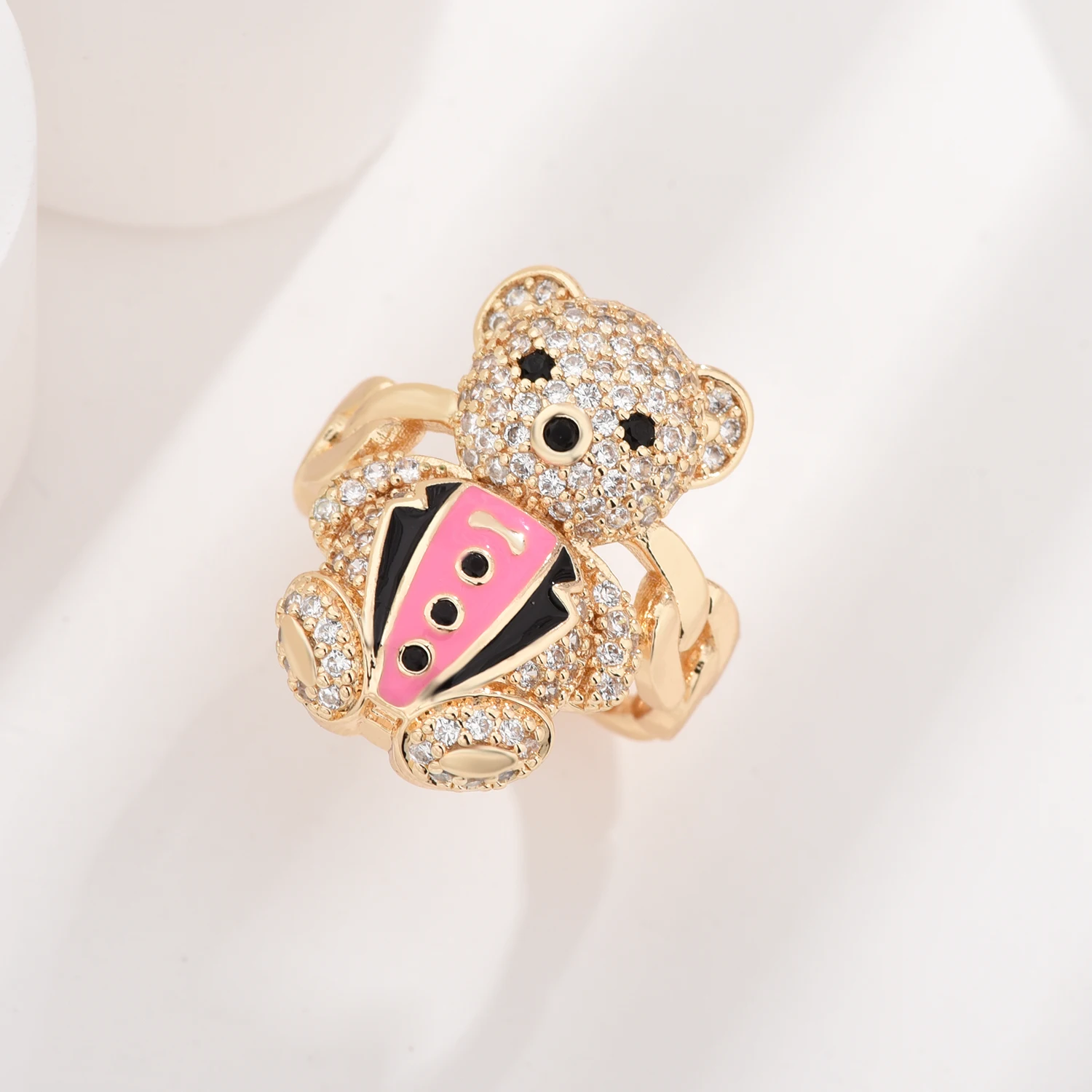 Модный костюм медведя оригинальный позолоченный медный материал 14 карат мы