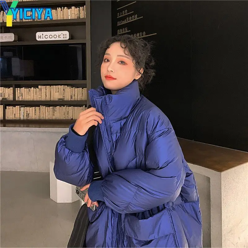 YICIYA Winter Parkas Jackets 2023 Woman Clothes Coats Warm Baggy Streetwear Harajuku Casual Pockets Zip Up Korean Fashion Style