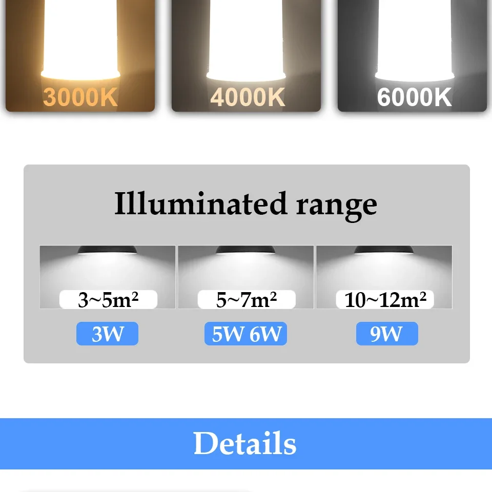 10 шт. заводская акция светодиодная лампа-свеча 220 В 3 Вт-18 Вт теплый белый свет с