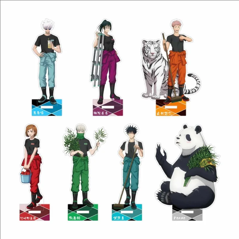 

Jujutsu Kaisen Overalls Series Anime Keychain Women Gojo Satoru Fushiguro Megumi Acrylic Stand Desk Display Ornament Collection