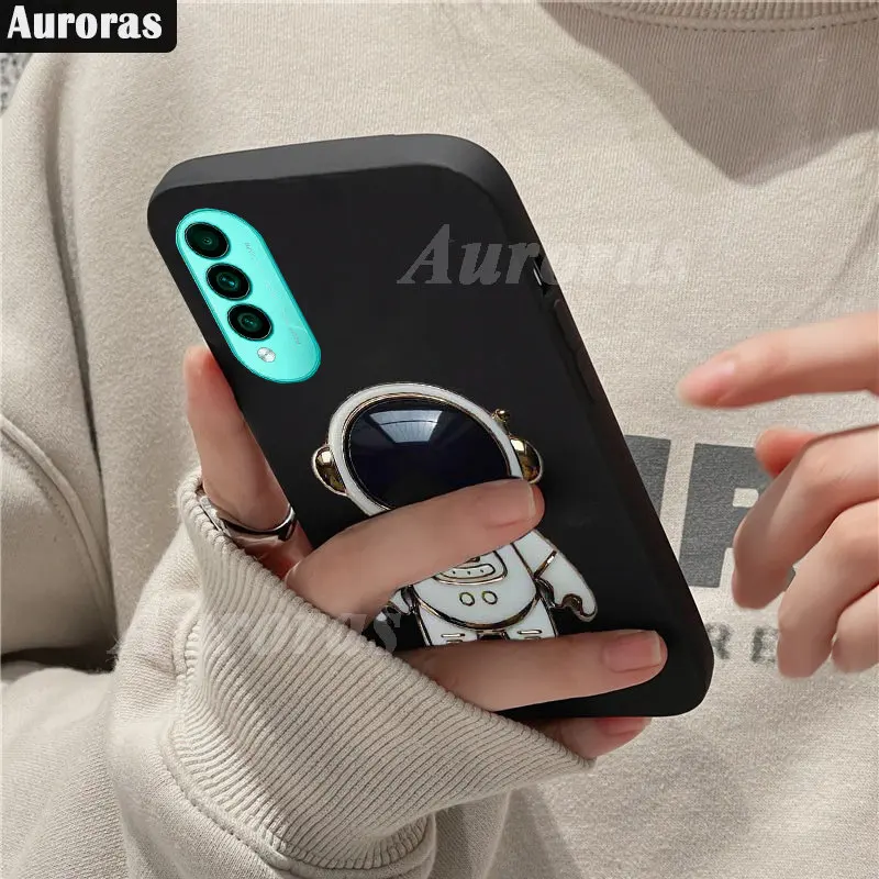 Однотонный Тонкий матовый чехол Auroras для Wiko T50 с держателем в виде астронавта