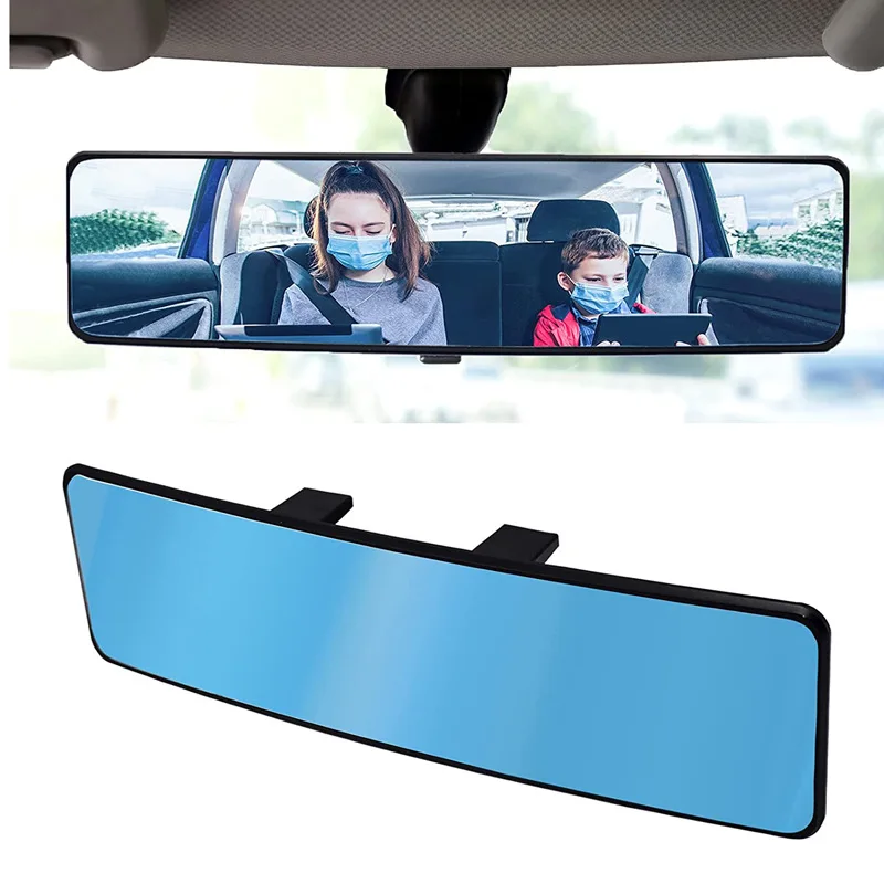 Panoramic Rear Car Mirror Interior Rearview Mirrors Universal Auto Rear View Mirror Anti-glare Surface Mirror Auto Accessories car hood