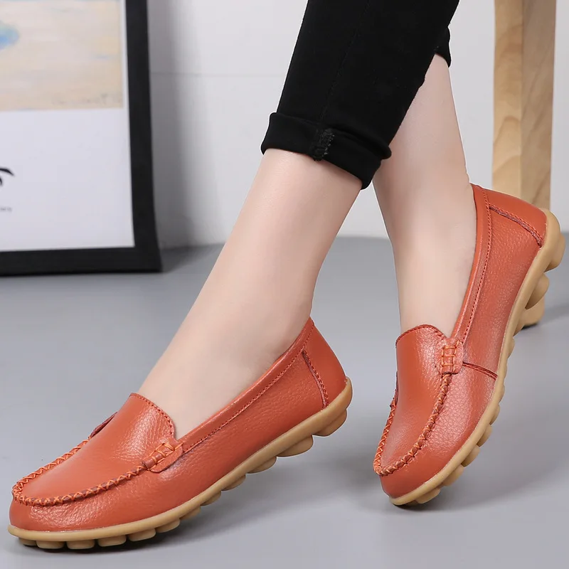 

Women Flats Ballet Shoes Woman Cut Out Leather Breathable Moccasins Women Boat Shoes Ballerina Ladies Casual Shoes