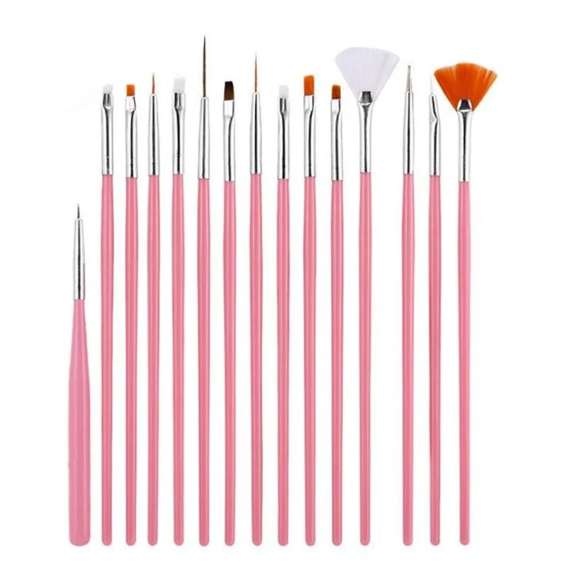

Nail Brush for Manicure Gel Brush for Nail Art 15Pcs/Set Nail Brush Acrylic Liquid Powder Carving Gel Brush