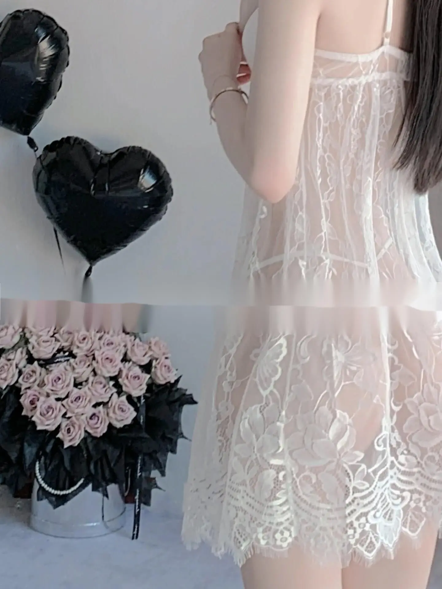 Сексуальные кружевные прозрачные подтяжки для груди короткое платье