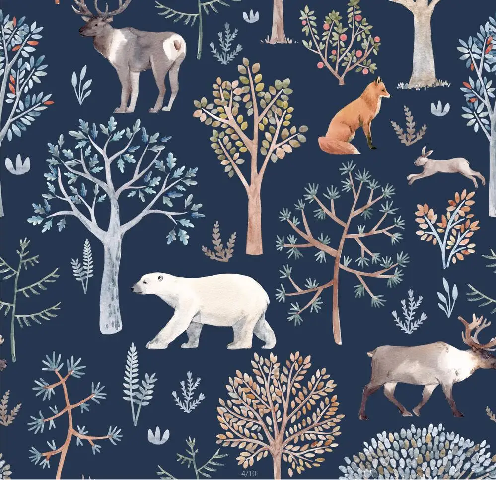 Квадратные обои с лесными животными