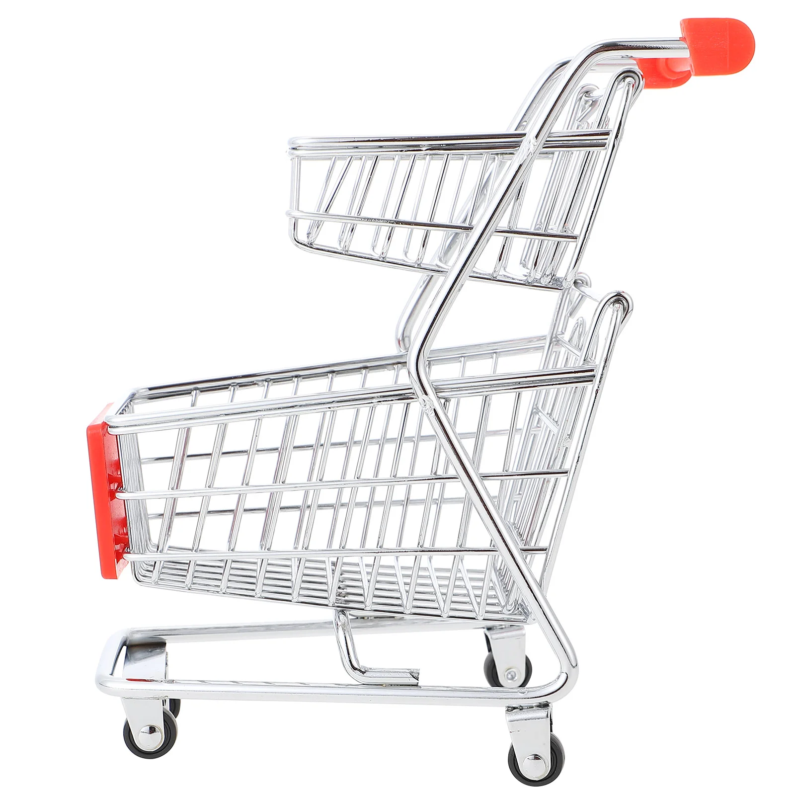 

Мини-корзина для покупок, контейнер для хранения, Игрушечная модель, двухслойная тележка, настольный фотореквизит, тележка