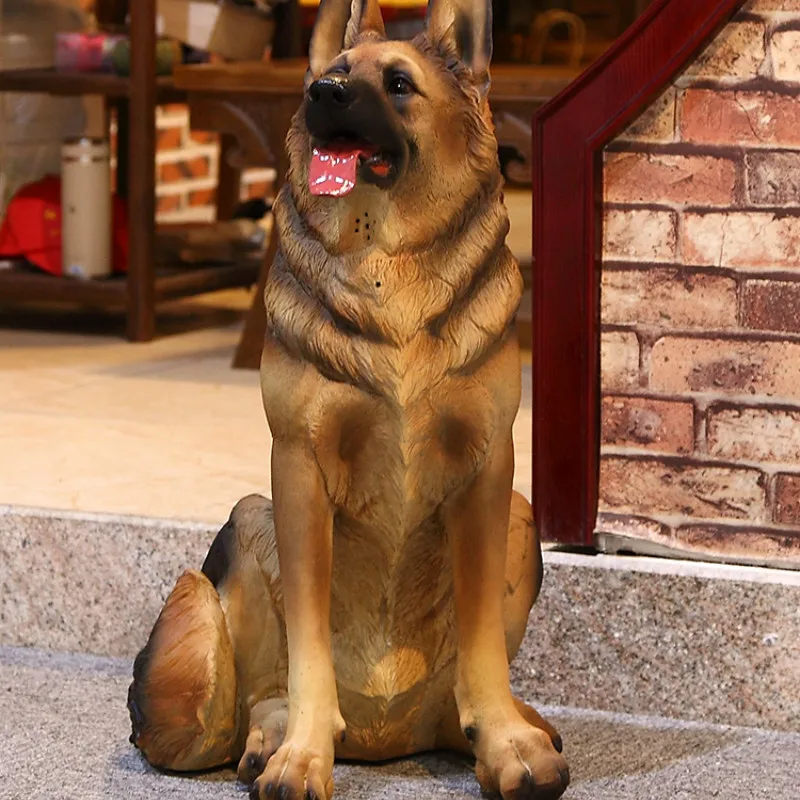 

New Simulation Resin Wolf Dog Crafts Decoration Home Living Room Shop Recruit Money Figurines Miniatures Decoration Crafts Gifts