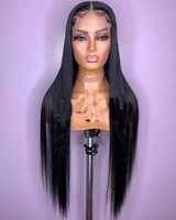 180%density 26inch long lace front wig for black women with baby hair silky straight middle part natural hairline daily wigs
