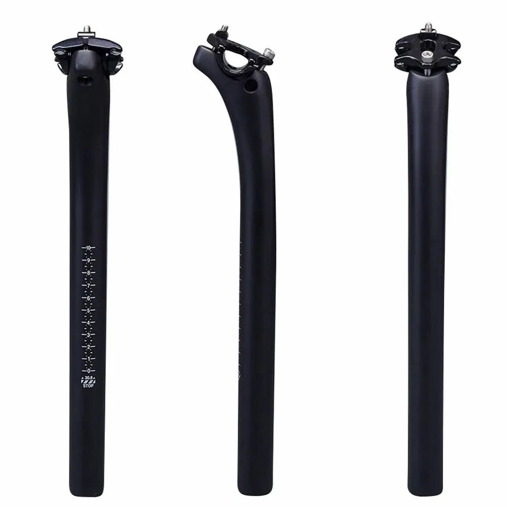 

NO LOGO Carbon Fibre Bicycle Seatpost Cycling Parts Bike Seat Tube Offset 25mm 27.2/30.8/31.6*350mm Matte Black