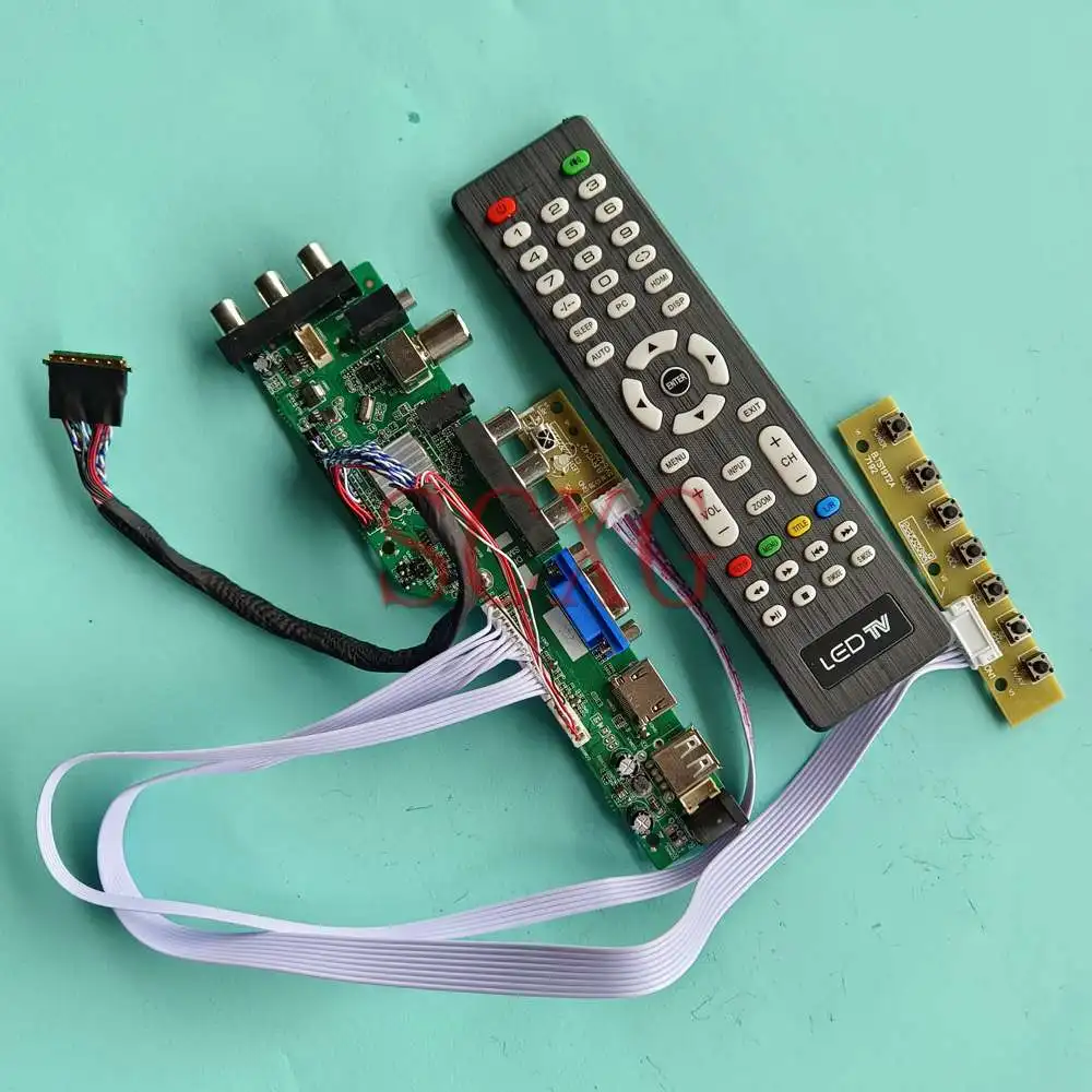

Плата контроллера для ЖК-дисплея, DIY комплект для детской модели 15,6 "DVB, цифровой сигнал VGA AV USB HDMI-совместимый монитор 1366 768 40 Pin LVDS