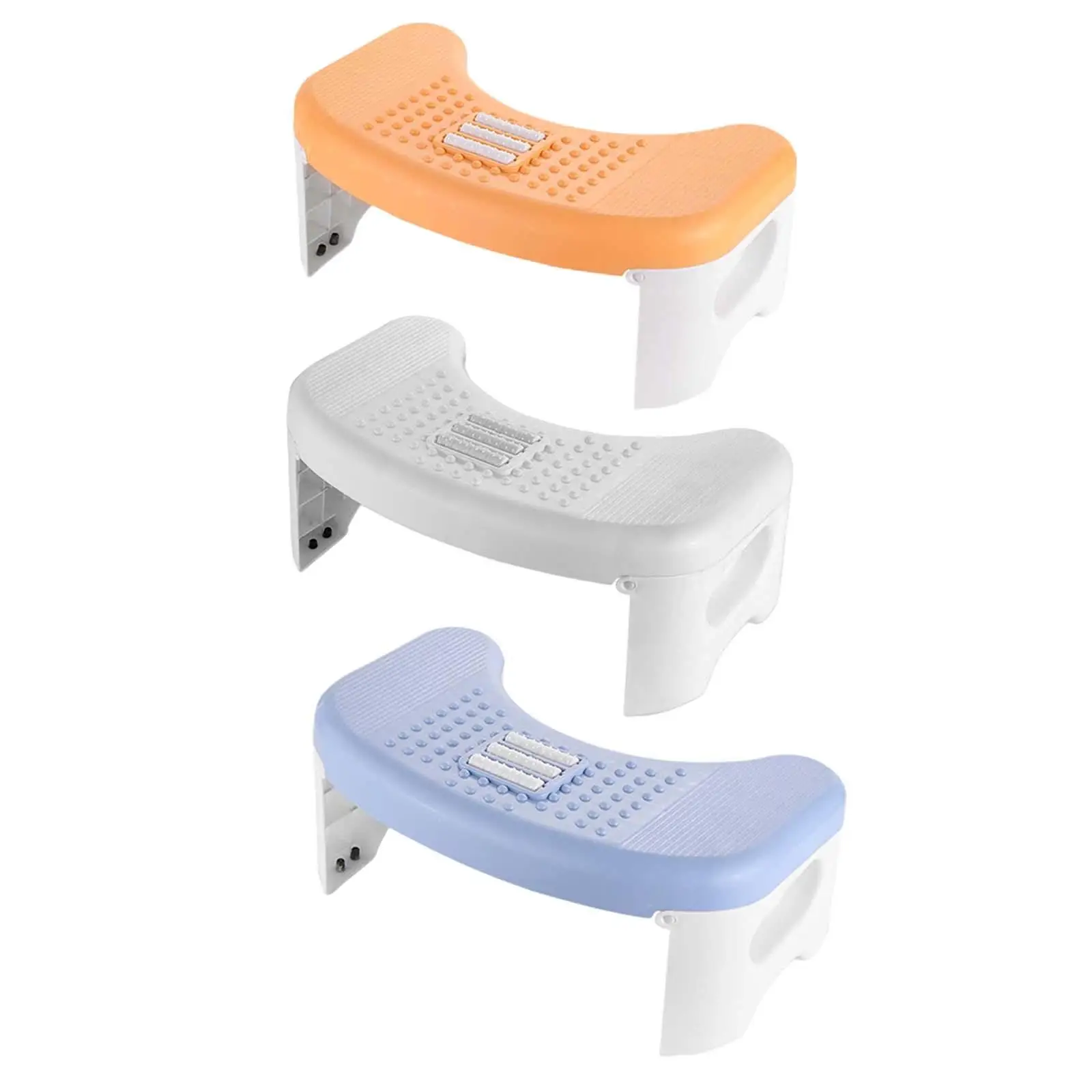

Plastic Bathroom Potty Step Stool with Anti-Slip Feet Squatting Stool for Toilet Elderly 46x26x18cm