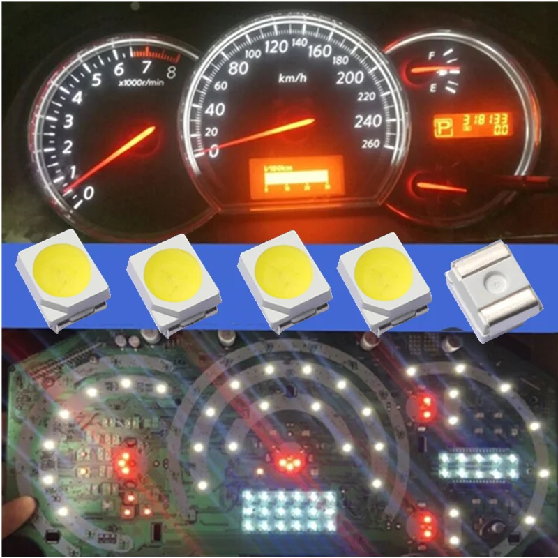 

100 dashboard car combination indicators, NEO wedge bulb, white, ice blue, red, pink, green, red, 3528 led