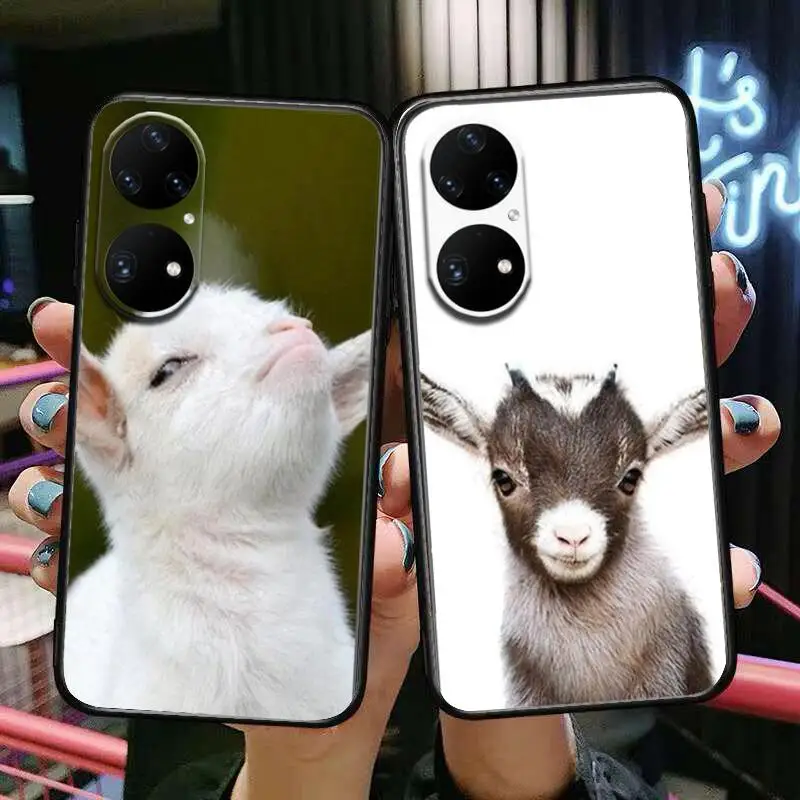 

soft Coque baby goat Phone Case For Huawei p50 P40 p30 P20 10 9 8 Lite E Pro Plus Black Etui Coque Painting Hoesjes comic fas