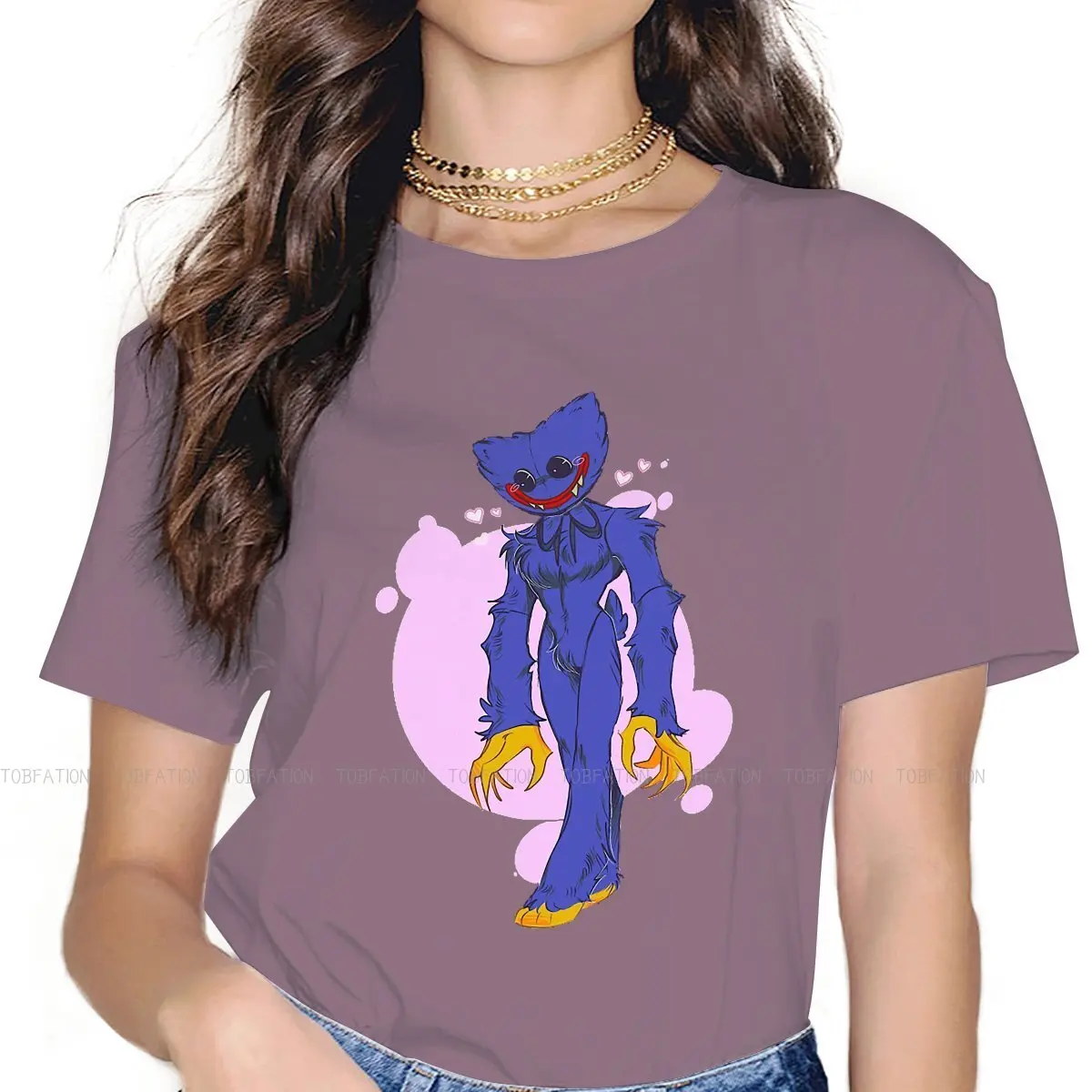 

Icon Round Collar TShirt Poppy Playtime Fabric Basic T Shirt Girl Tops Fashion Oversized
