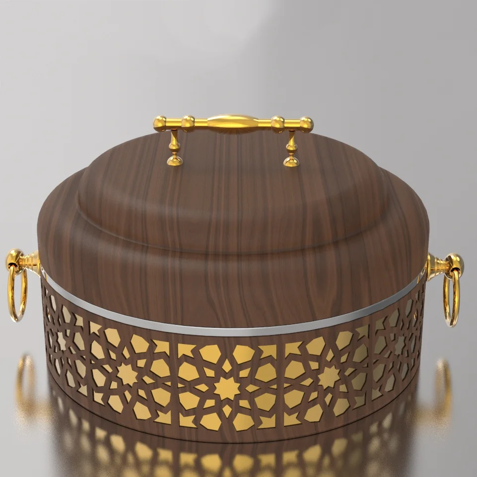 

Stainless Steel Luxury Insulated Casserole Food Serving Hot Pot Arabic Food Warmer 3.5L/4.5L/5.5L