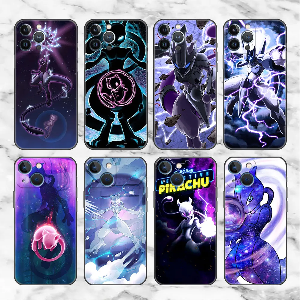 

Strongest Pokemon Mewtwo Case For Apple iPhone 13 14 12 11 Pro Max Mini 7 8 6 6S 14 Plus X XR XS Max Black Phone Fundas Cover