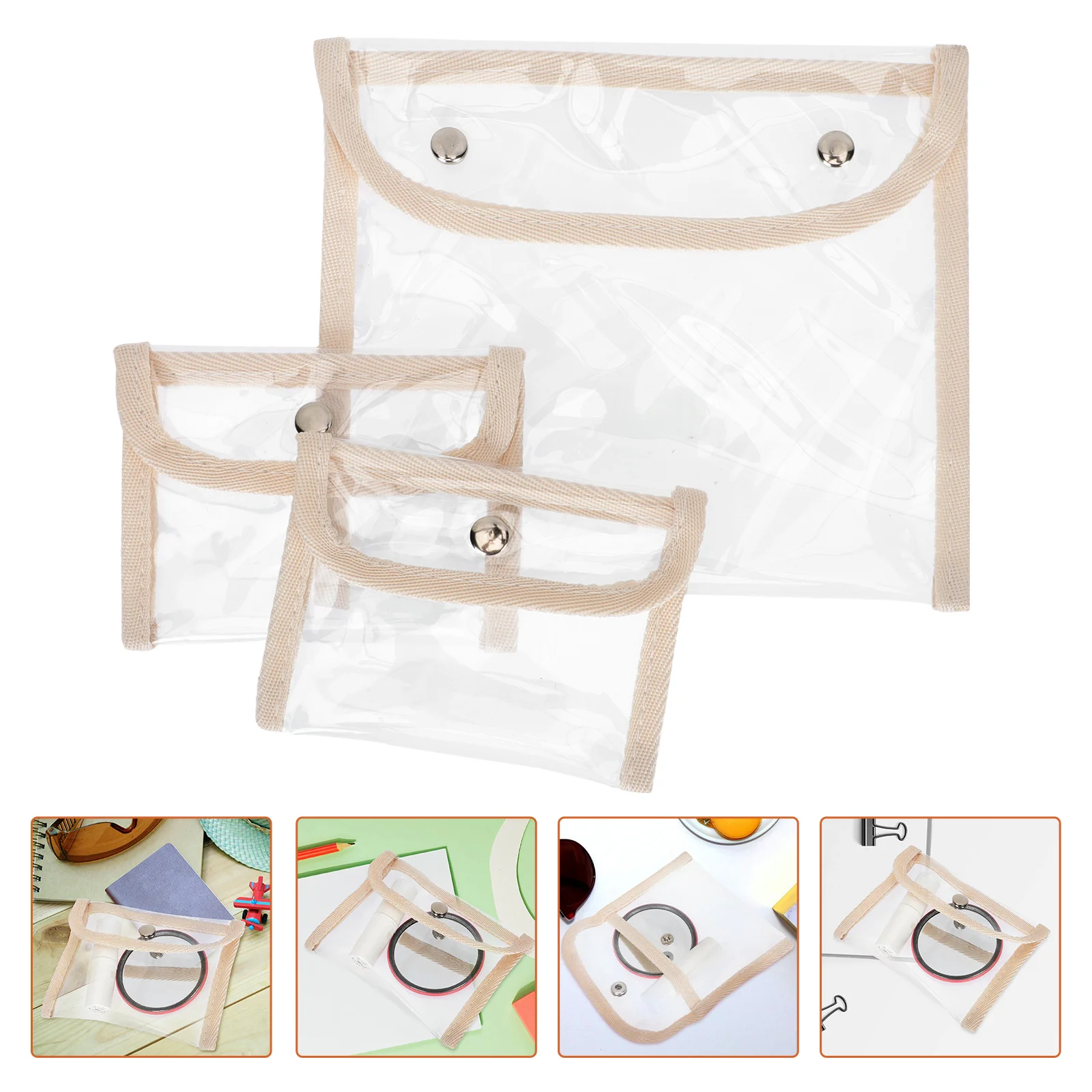 

Bag Clear Storagemakeup Bags Pouch Toiletrypursepurses Changedocument Folders Organizerpvc Id Mini Transparentfile Jewelry