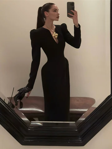 Kliou Элегантное платье из спандекса для женщин